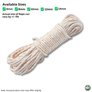 Braided Recycled Silk Rope Resham Dori (Polyster Rope) for General Purpose Tying | Sizes 6mm, 8mm, 10mm, 12mm, 14mm | 25 meters, 50 meters, 100 meters Available